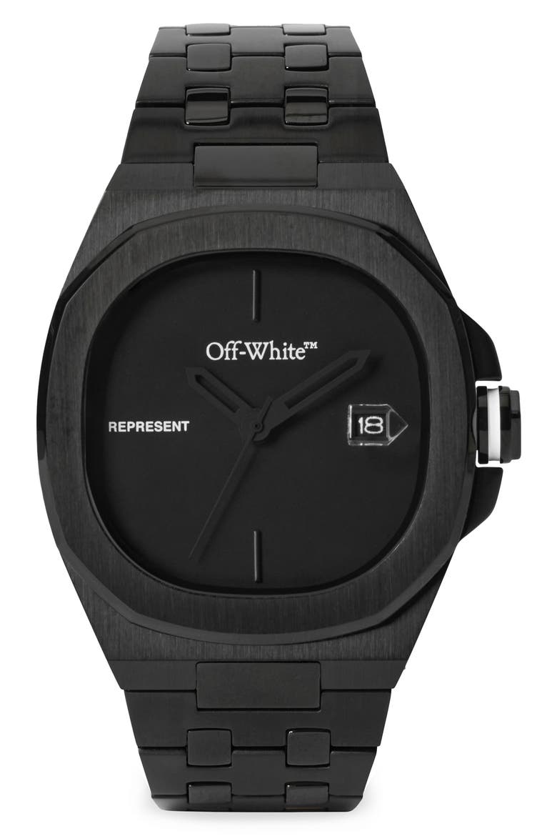 Object Japanese Quartz Bracelet Watch, 39mm, Main, color, IP BLACK