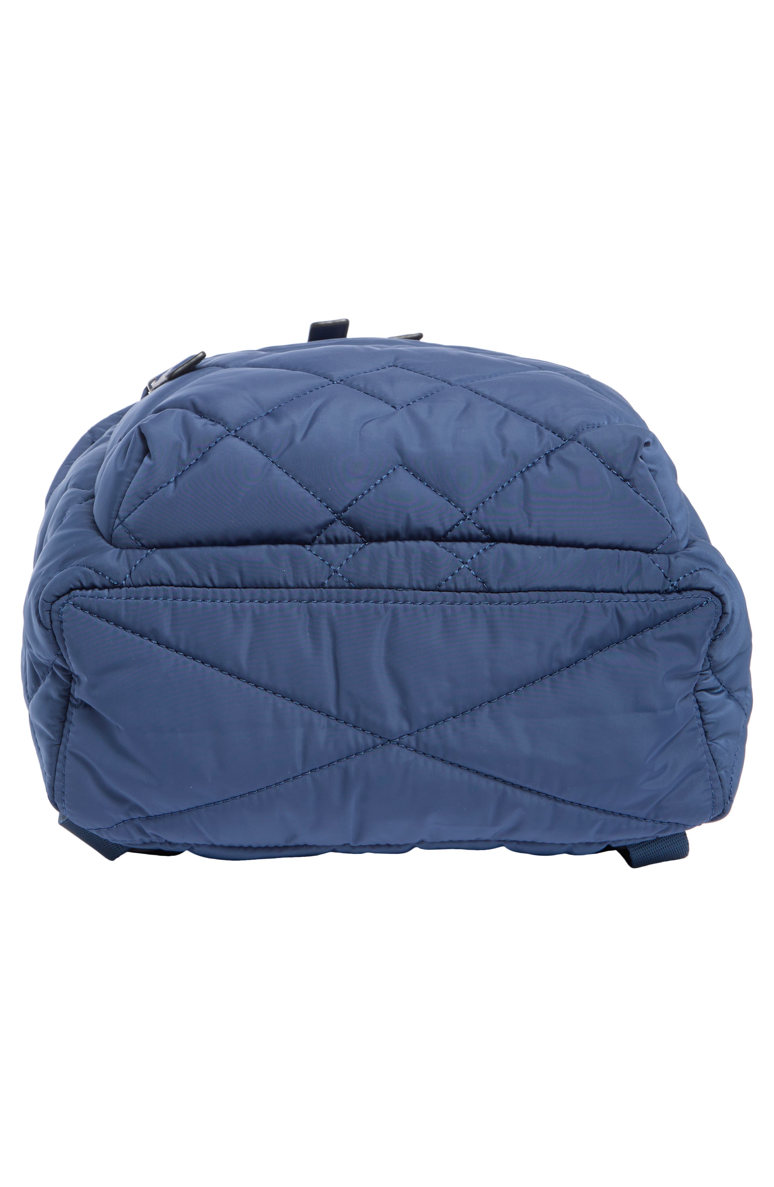 Quilted Nylon School Backpack, Alternate, color, AZURE BLUE
