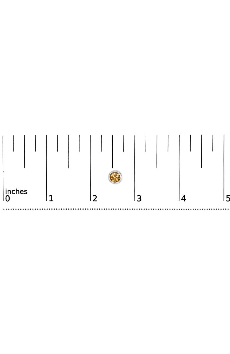 Haus of Brilliance .925 Sterling Silver 6MM Bezel Set Created Gemstone Solitaire Stud Earrings, Alternate, color, Yellow Citrine