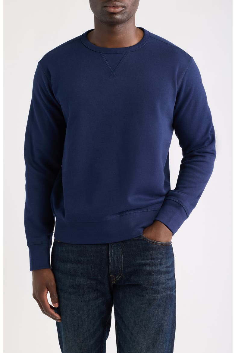 Fleece Crewneck Sweatshirt, Main, color, NAVY