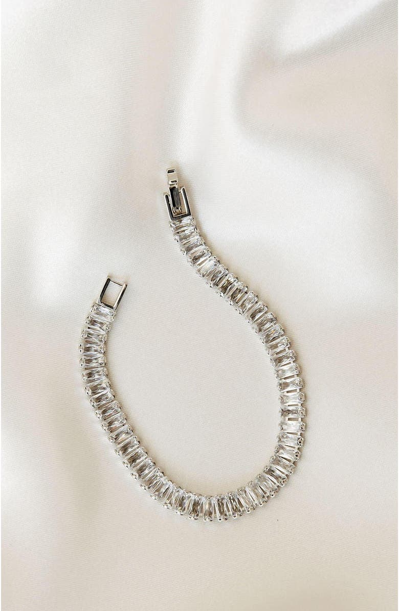 Untamed Petals Polly Tennis Bracelet, Alternate, color, Silver