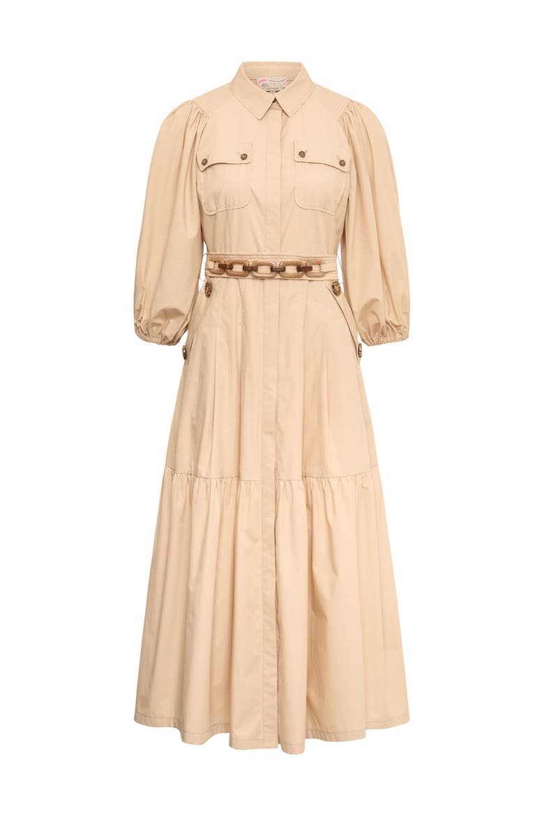 Belted Dress In Safari Style, Main, color, Sand
