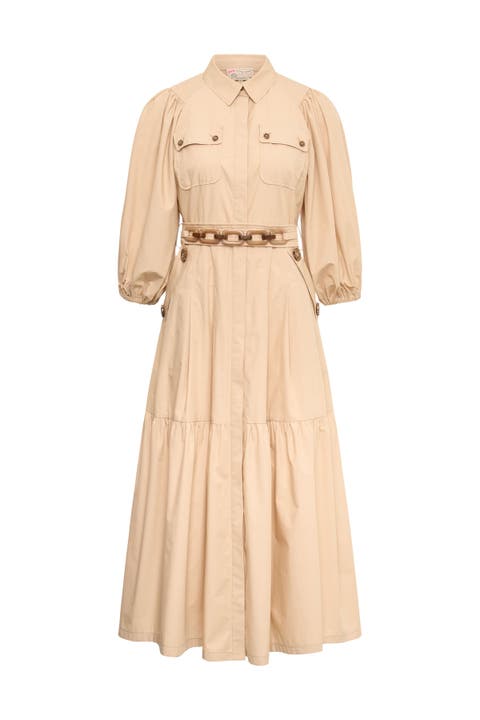 Belted Dress In Safari Style