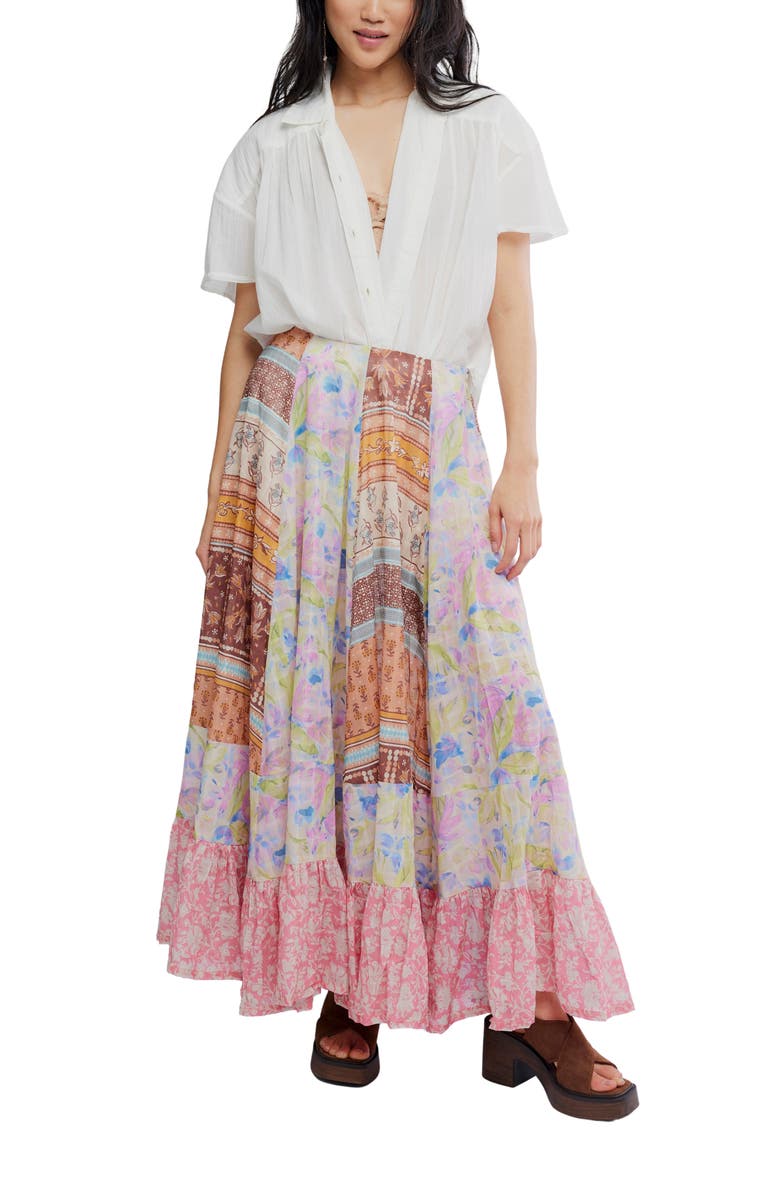 Free People Santa Eulalia Mix Print Maxi Skirt, Alternate, color, Multi Print Combo