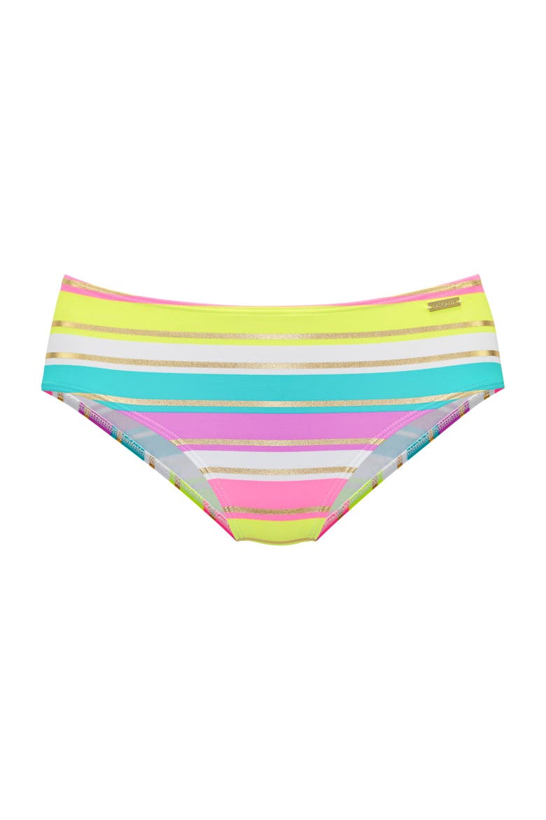 Striped Mid Rise Bikini Bottom, Alternate, color, Multi Print