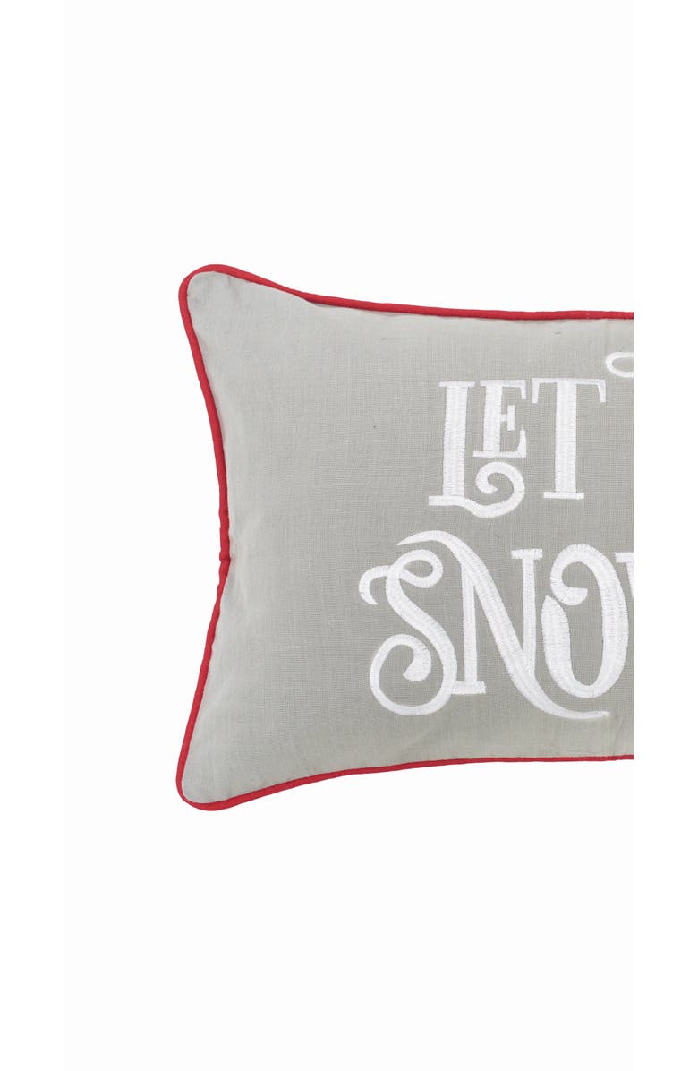 C&F Home "Let It Snow" Christmas Cotton Blend Printed Gray Accent Throw Pillow 14" x 22", Alternate, color, Grey