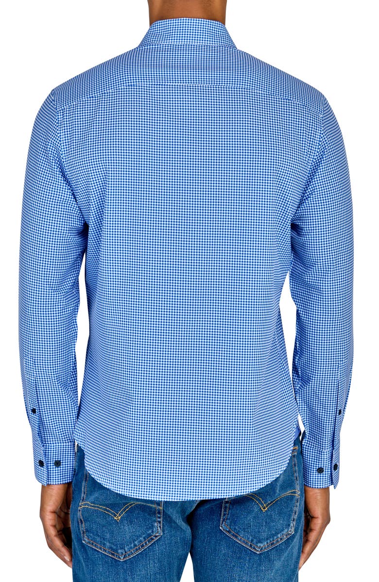 CONSTRUCT Gingham Long Sleeve Button Front Shirt, Alternate, color, Light Blue