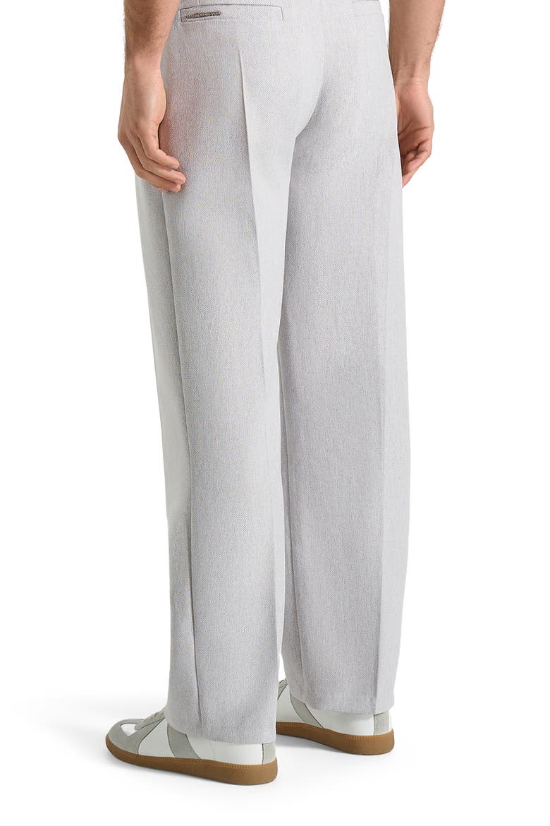 Pierre Relaxed Fit Textured Pleated Tailored Trousers, Alternate, color, Light Grey