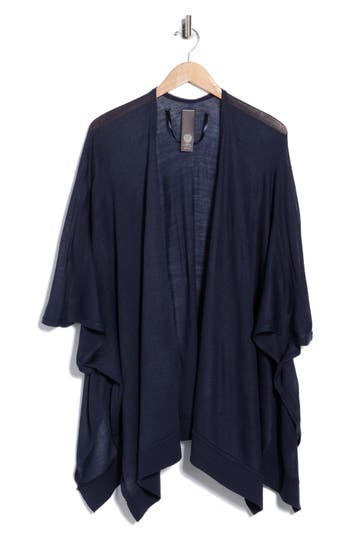 Vince Camuto Lightweight Open Knit Topper In Blue