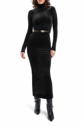 Millie Velvet Turtleneck Column Dress