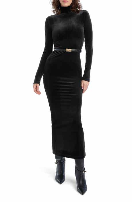 Millie Velvet Turtleneck Column Dress