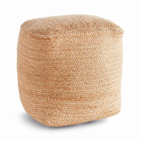 Natural Jute & Foam Cotton Square Pouf