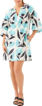 Karen Kane Puff Sleeve Cotton Peasant Minidress
