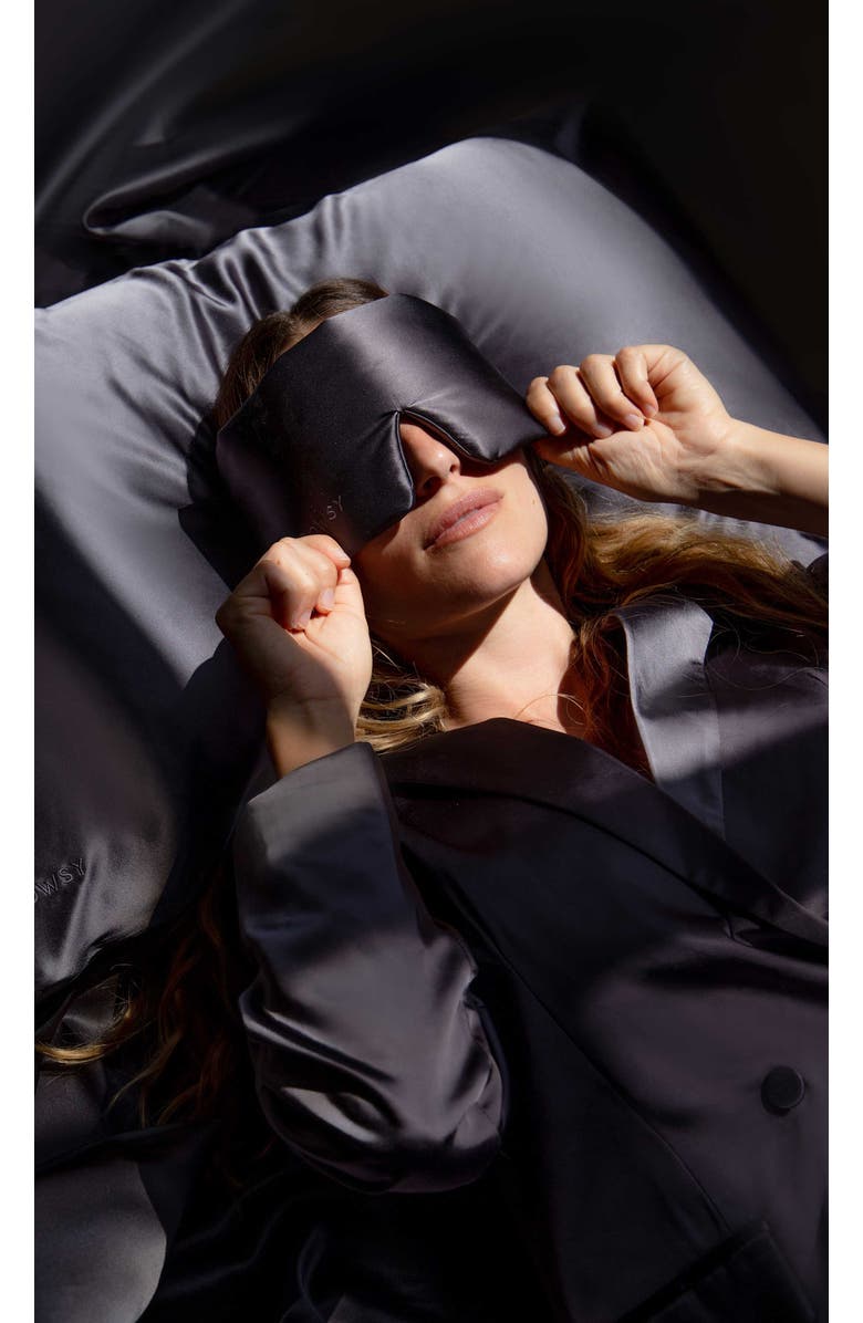 Drowsy Sleep Co. Silk Sleep Mask, Alternate, color, Moonlight Shadow