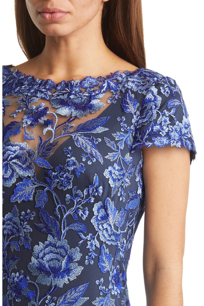 Embroidered Lace Evening Gown, Alternate, color, BLUE VIOLET/ NAVY