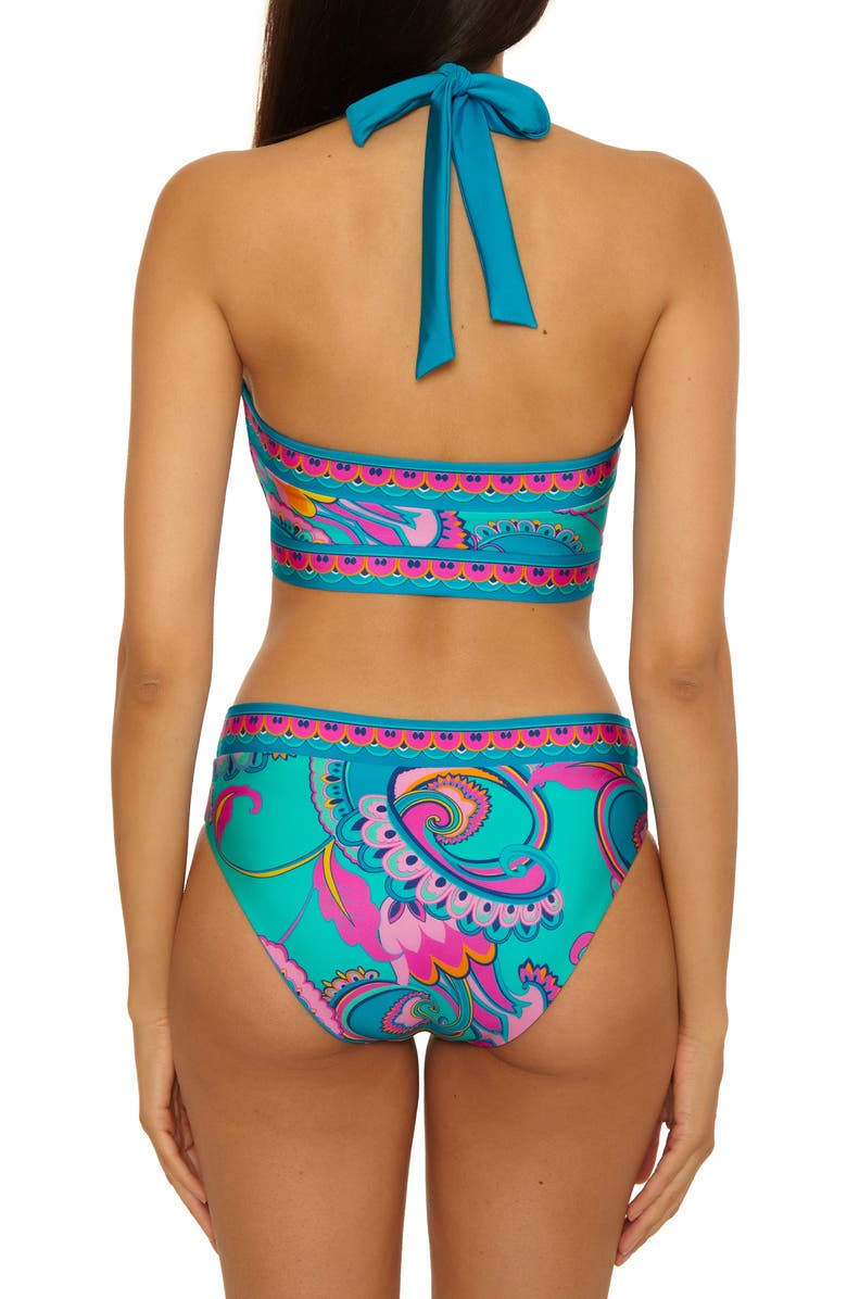 Trina Turk Mykonos High Neck Bikini Top, Alternate, color, Multi