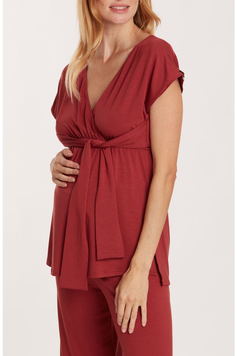 Origin pregnancy and nursing tunic, Alternate, color, TERRACOTA