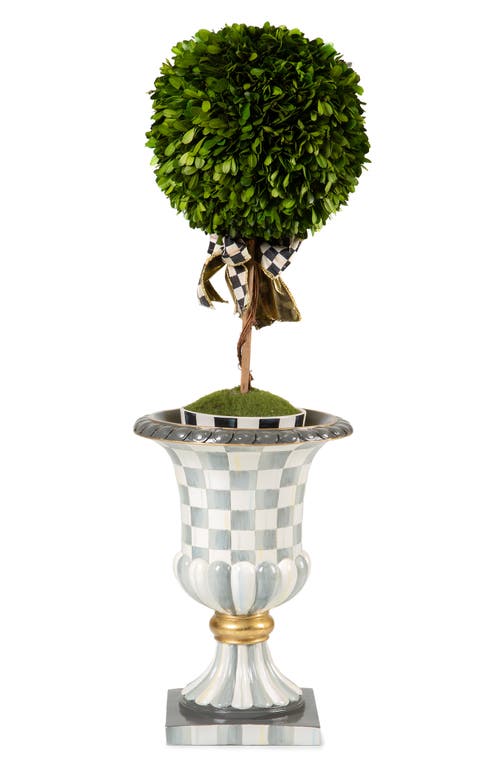 Mackenzie-childs Mackenzie Childs Sterling Check Pedestal Tabletop Urn