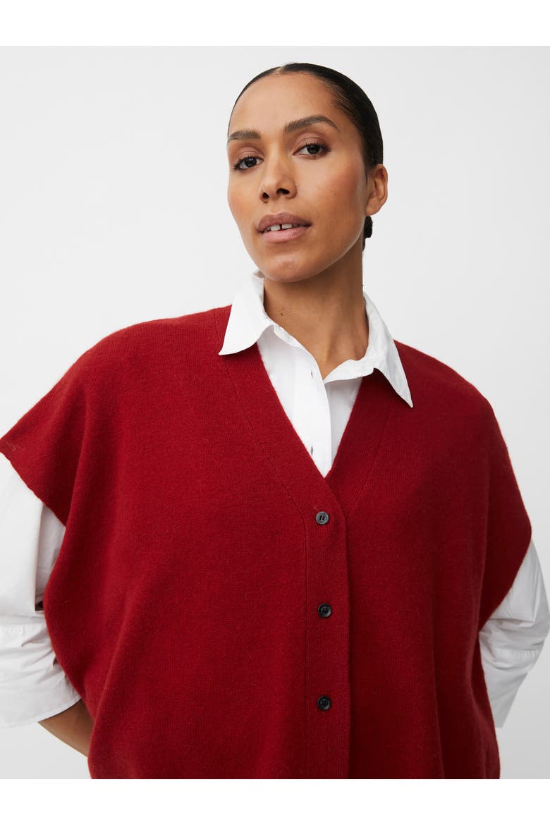 MaLucanne Short Sleeve V-Neck Cardigan, Alternate, color, Red Dahlia