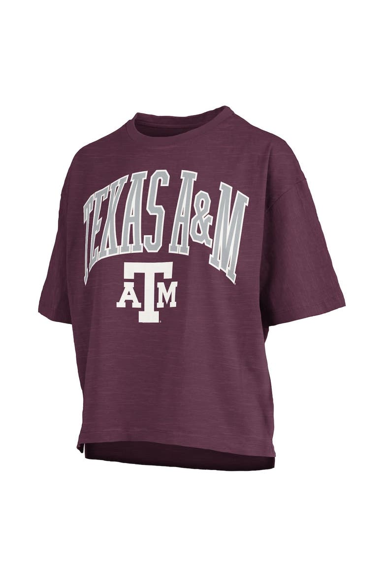 Women's Pressbox Maroon Texas A&M Aggies Nelson Arch Over Logo Waist Length Oversized Slub T-Shirt, Alternate, color, Maroon