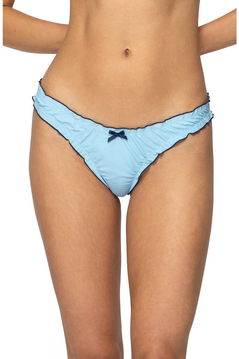Golden Ruffle Edge Bikini Bottoms, Main, color, LIGHT-BLUE