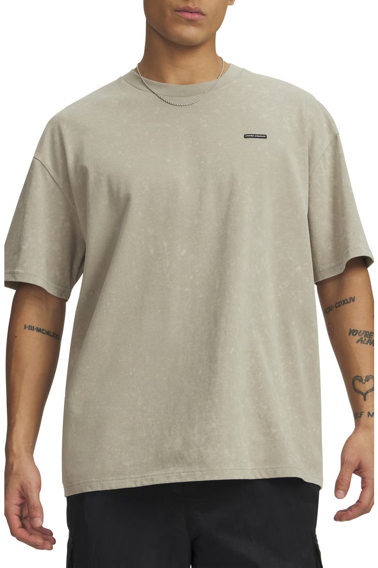 UA Logo Patch Oversize T-Shirt, Main, color, TIMBERWOLF TAUPE
