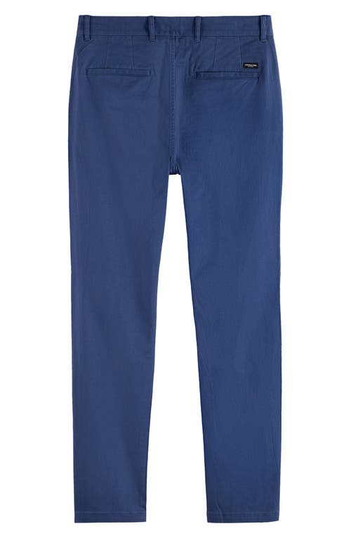 Scotch & Soda Stuart Stretch Cotton Chinos In Blue