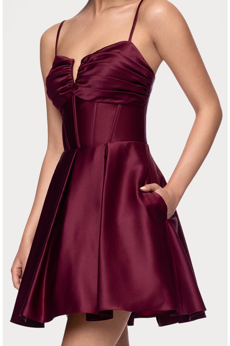Satin Minidress, Alternate, color, WINE