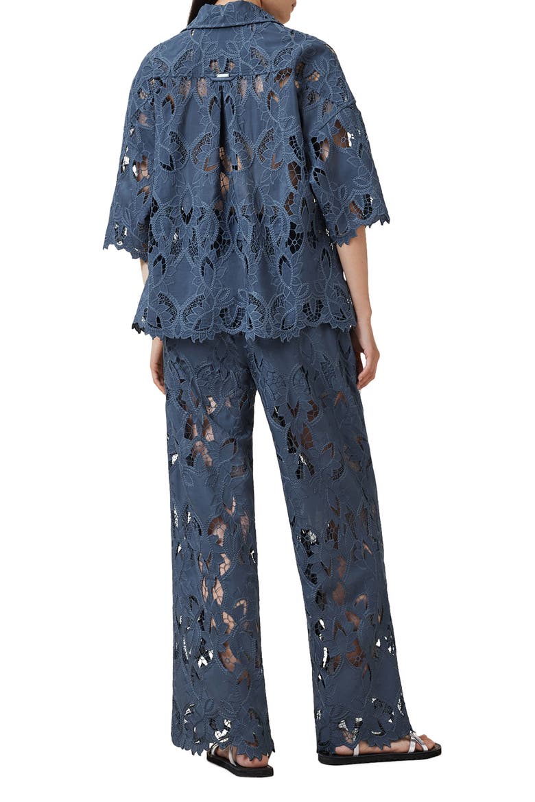 Charli Embroidered Wide Leg Pants, Alternate, color, DUSTY BLUE