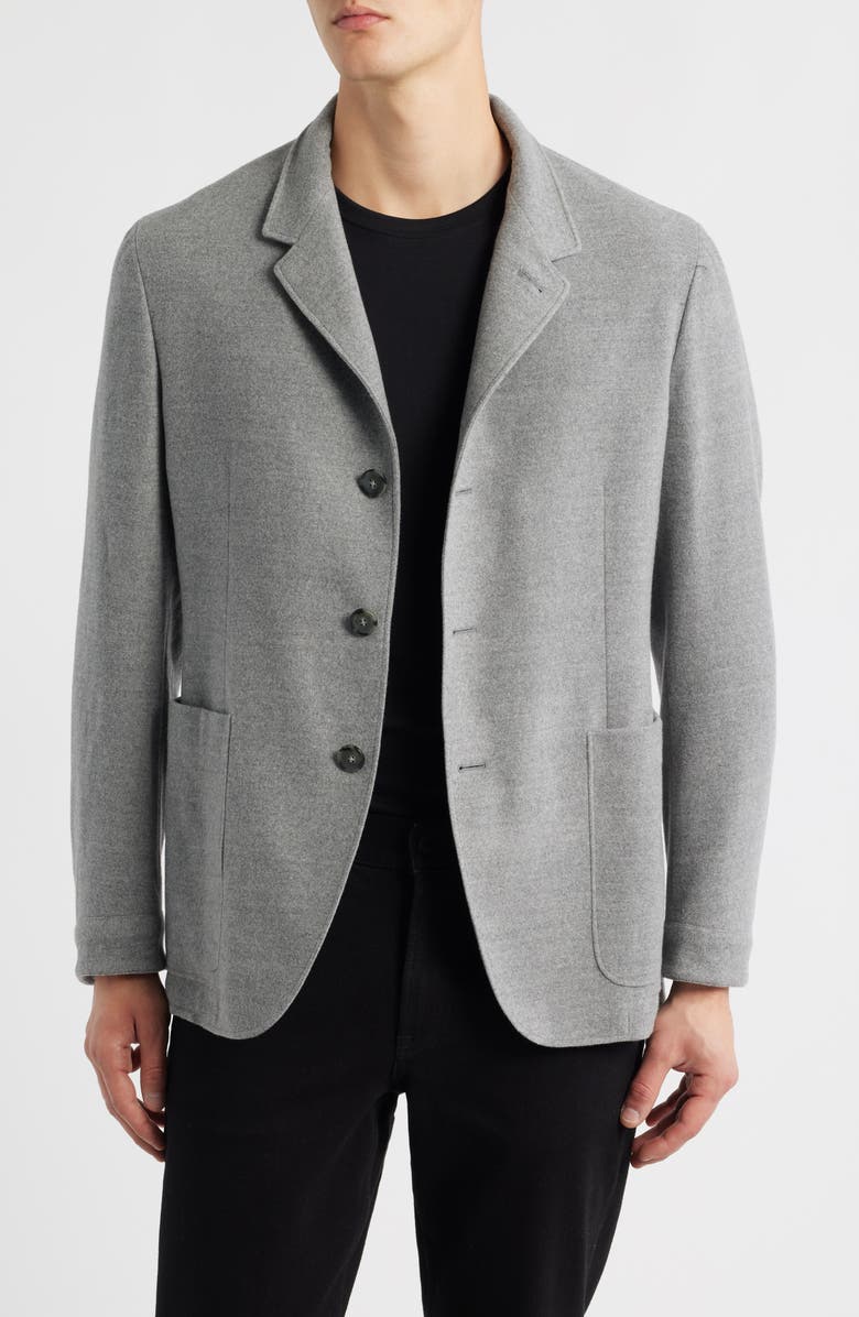 Canali Nuvola Regular Fit Heathered Grey Felted Wool Sport Coat, Main, color, Light Grey
