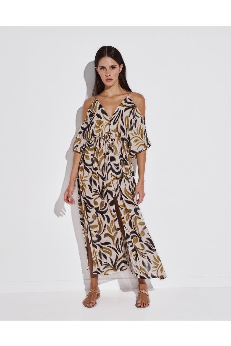 Soma Tunic Cover- Up Dress, Alternate, color, Olive Marble