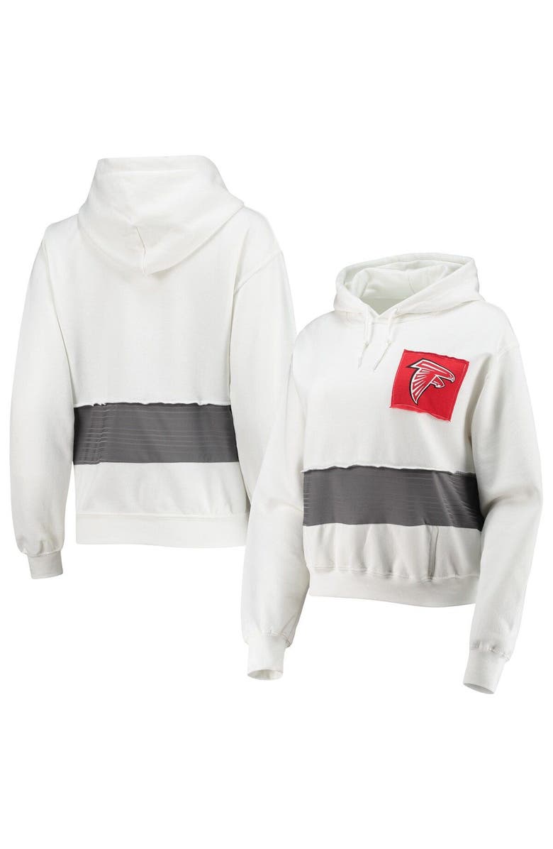 REFRIED APPAREL Women's Refried Apparel White Atlanta Falcons Sustainable Crop Dolman Pullover Hoodie, Main, color,