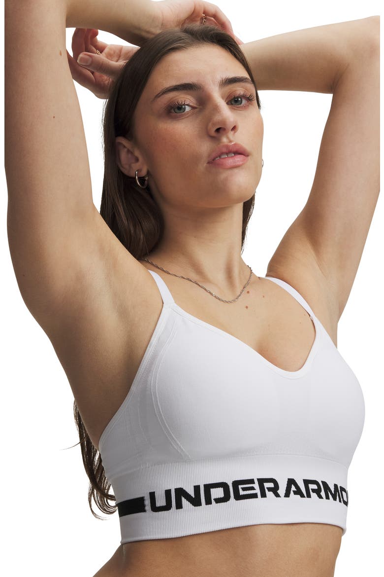 Seamless Low Longline Sports Bra, Alternate, color, WHITE