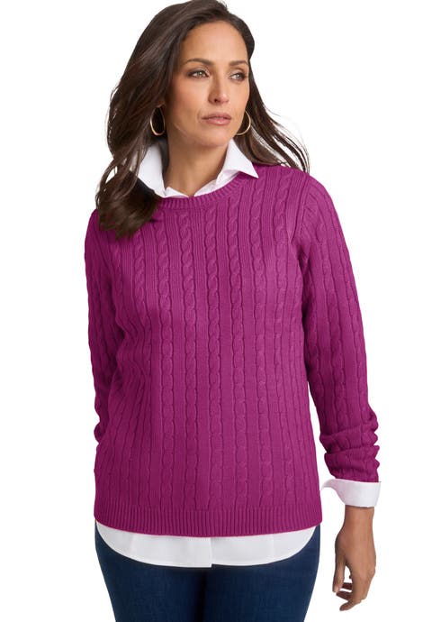 Cable Crewneck Sweater (Plus)