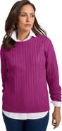 Jessica London Cable Crewneck Sweater