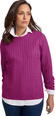Jessica London Cable Crewneck Sweater
