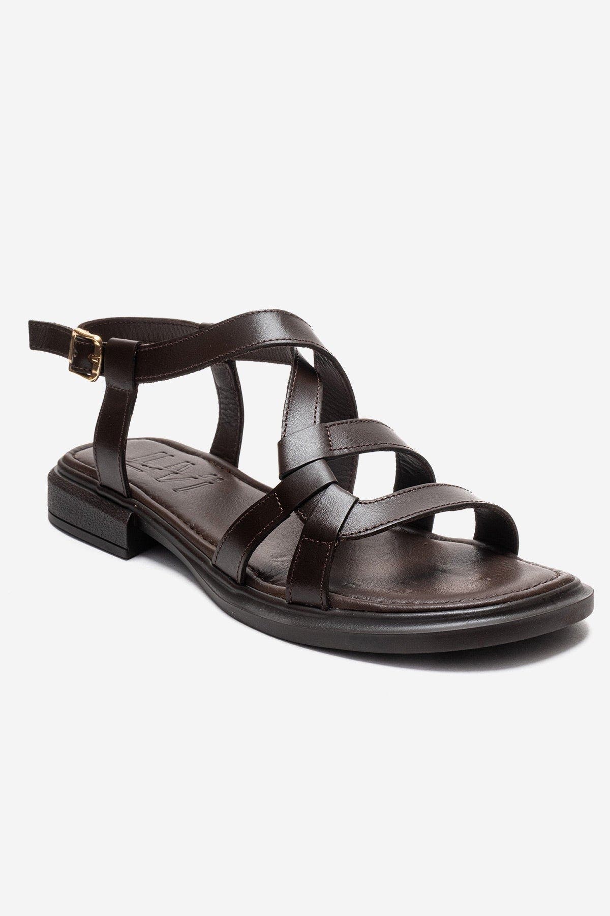 Forever & Always Shoes Laveda Leather Strap Sandal, Alternate, color, Brown