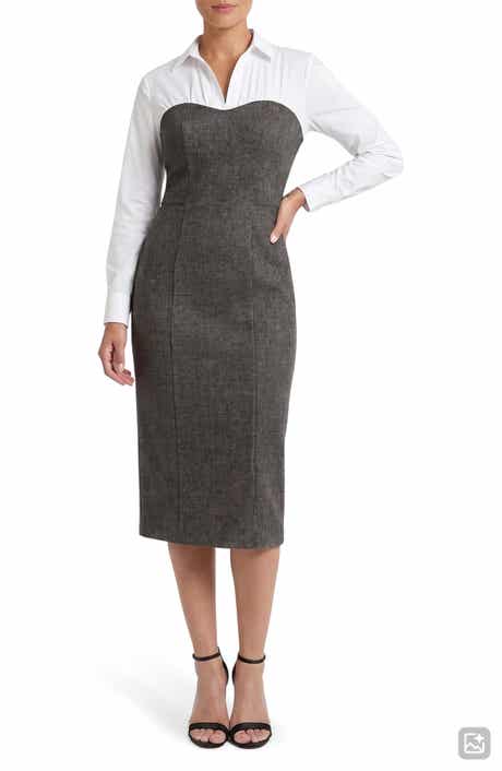 Mixed Media Sweetheart Sheat Dress