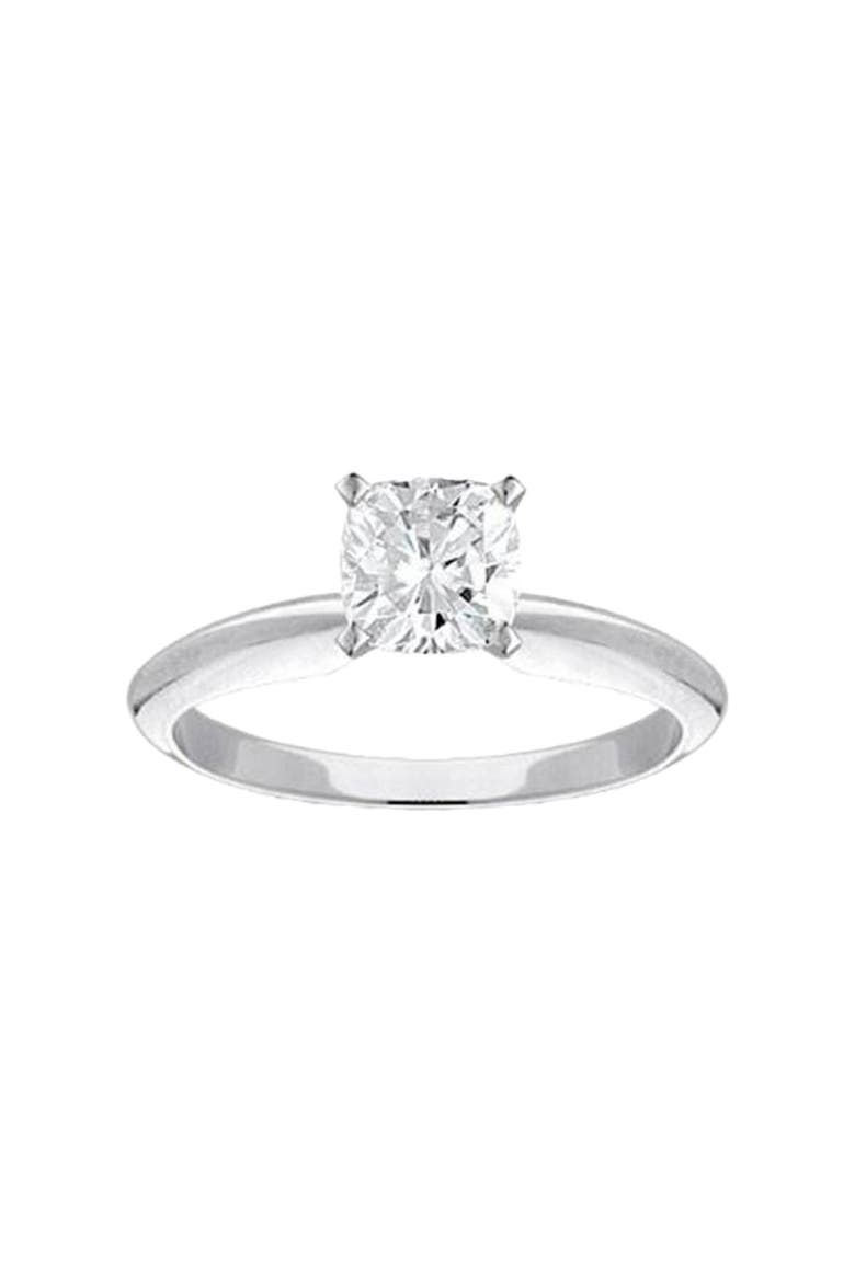 1 Carat Cushion Diamond Solitaire Engagement Ring 14K Gold Lab Grown, Main, color, 14k White Gold