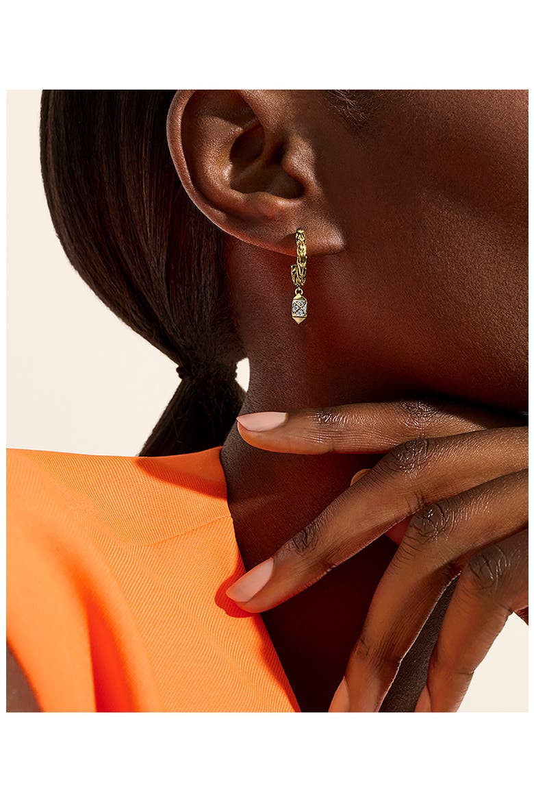 Icon Stud Diamond Hoop Earrings, Alternate, color, GOLD
