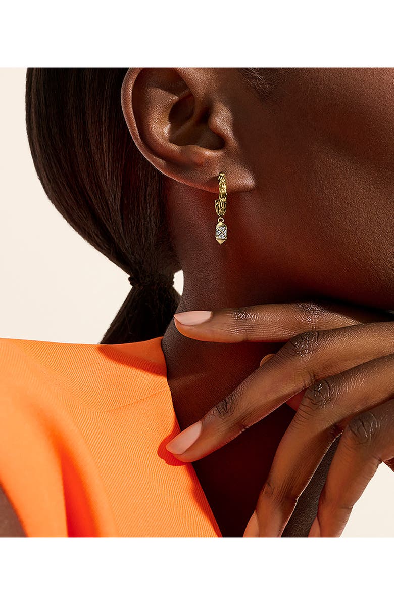 John Hardy Icon Stud Diamond Hoop Earrings, Alternate, color, Gold