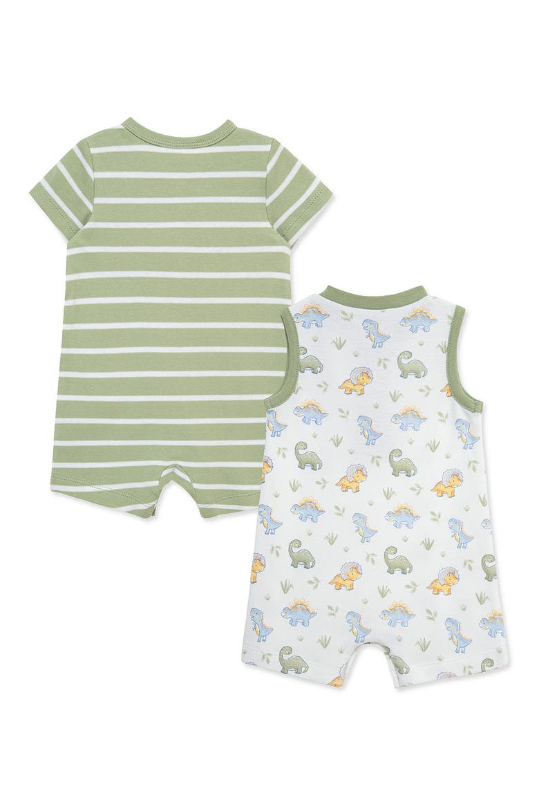 2-Pack Sleeveless Cotton Rompers, Alternate, color, GREEN
