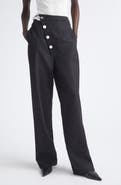 Proenza Schouler Aitana Straight Leg Tropical Wool Pants