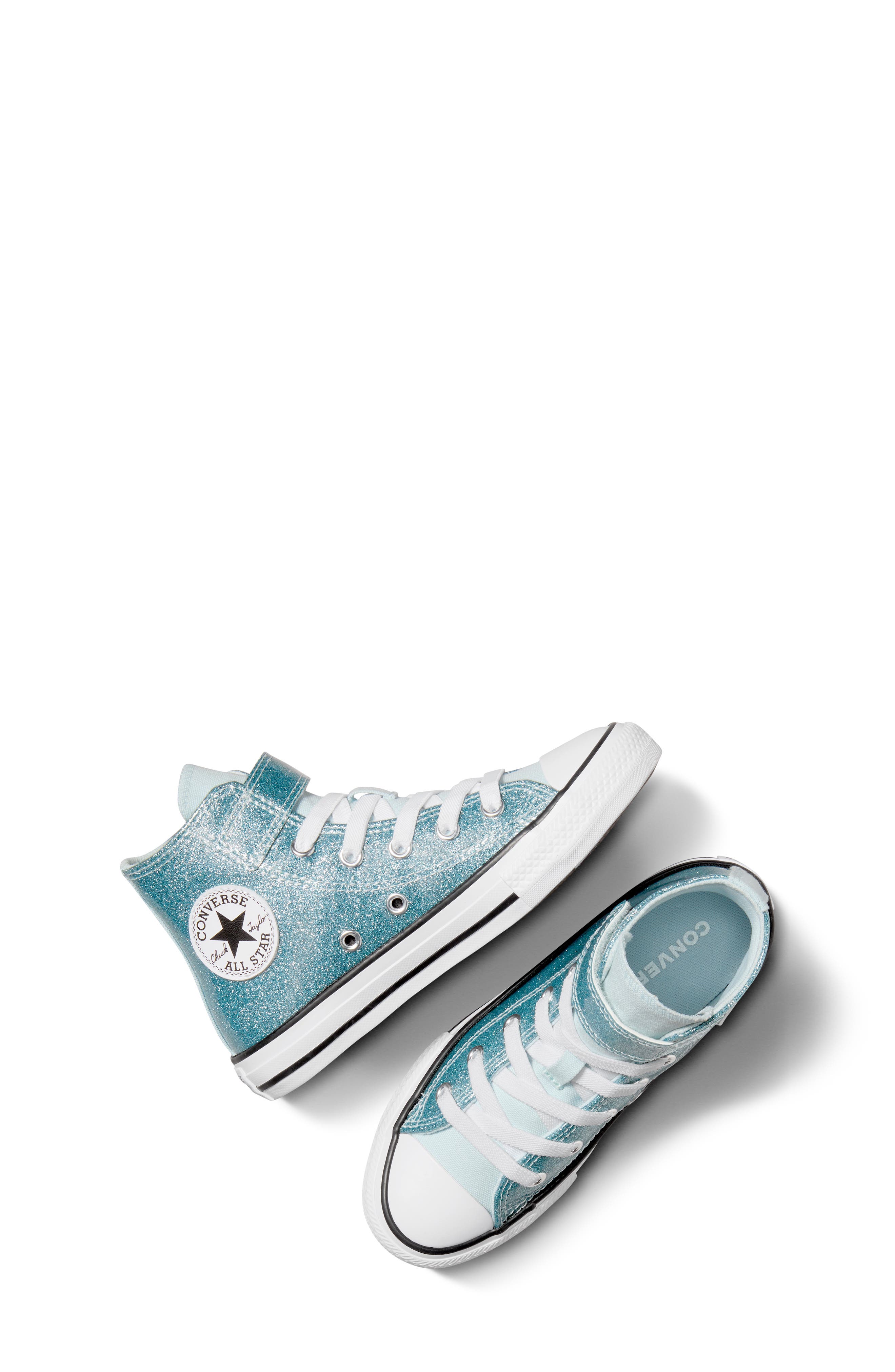 Converse Kids' Chuck Taylor<sup>®</sup> All Star<sup>®</sup> 1V Glitter High Top Sneaker, Alternate, color, 