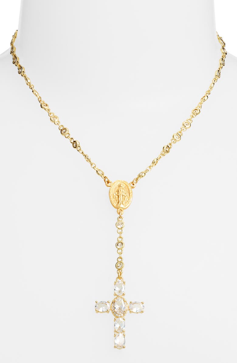 VIDAKUSH Sunday School Rosary Necklace, Alternate, color, Gold