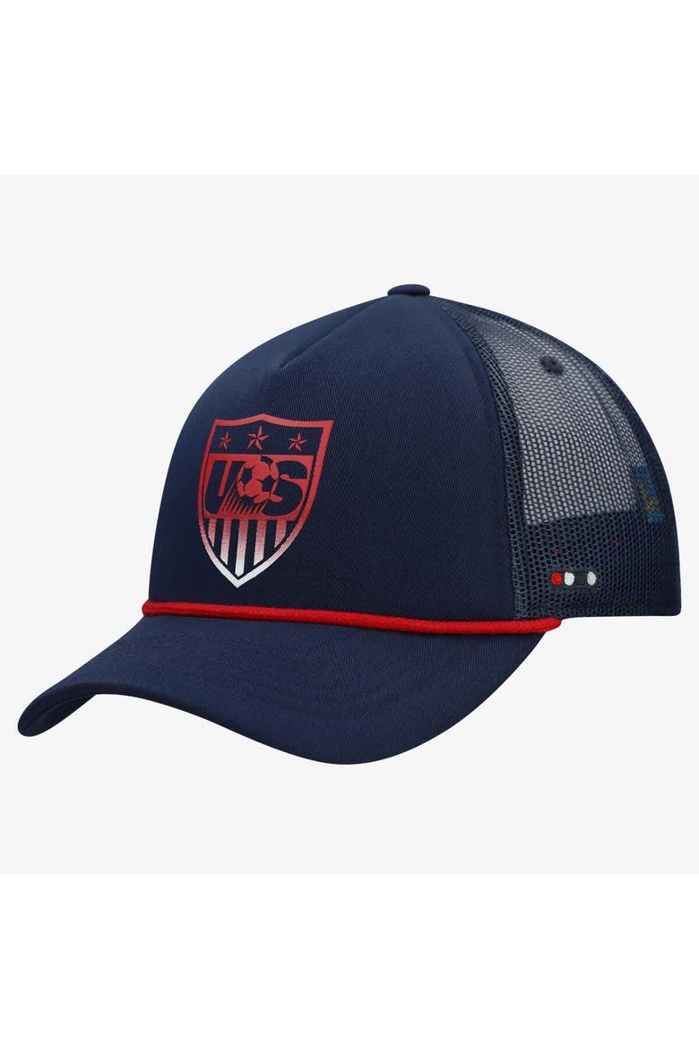 Unisex Navy USMNT Atmosphere Adjustable Trucker Hat, Main, color, Navy