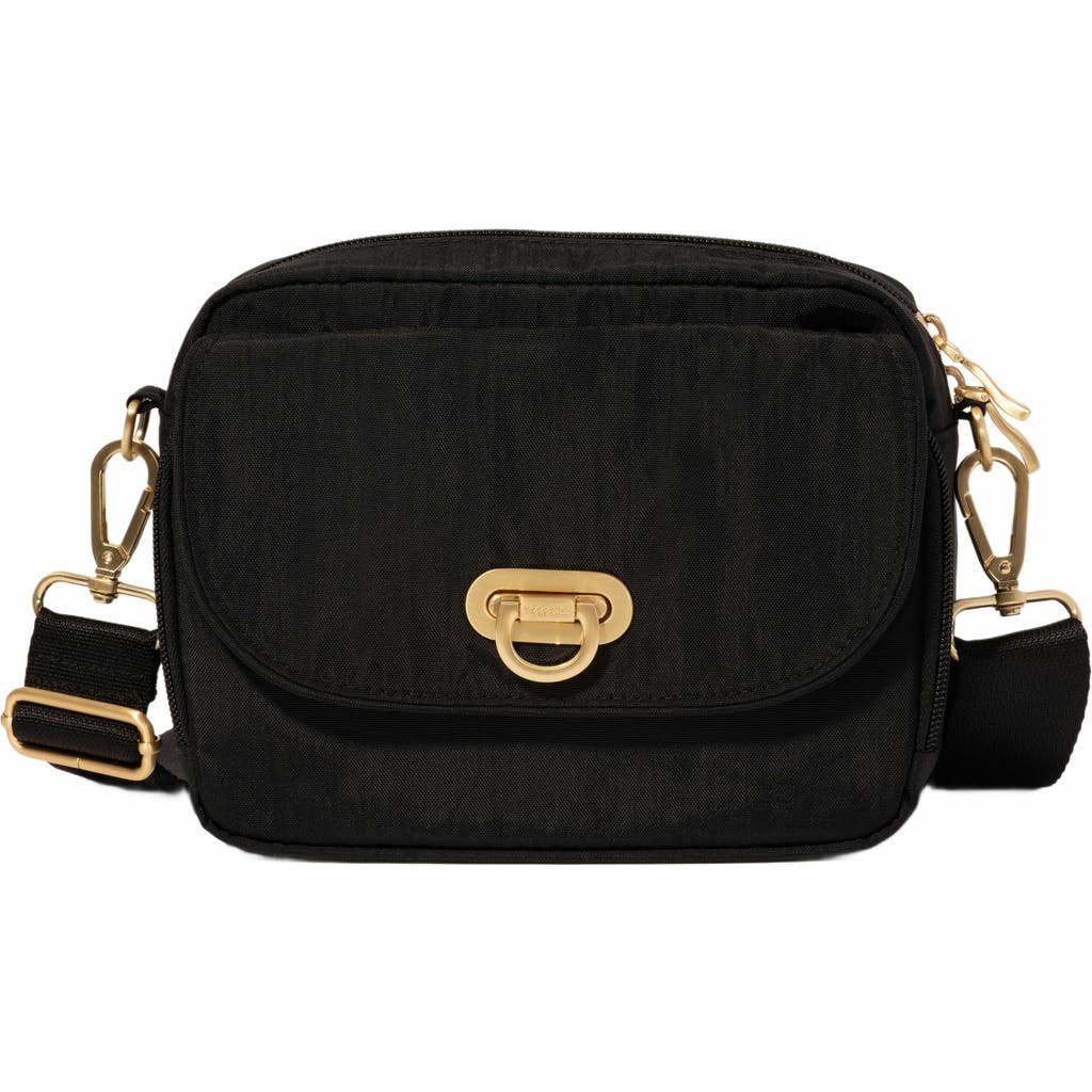Baggallini Coastal Flip Lock Camera Bag Crossbody In Purple