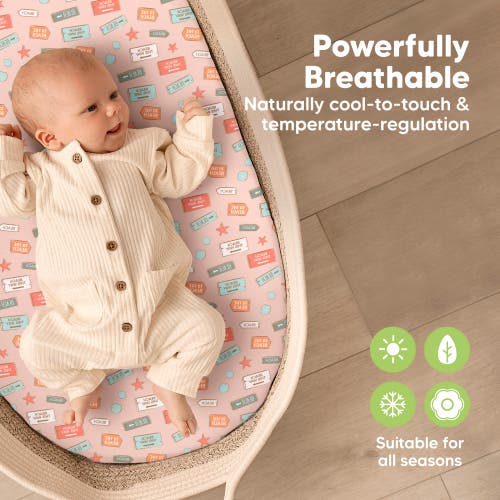 Keababies 2-pack Isla Fitted Bassinet Sheets In Beach Day