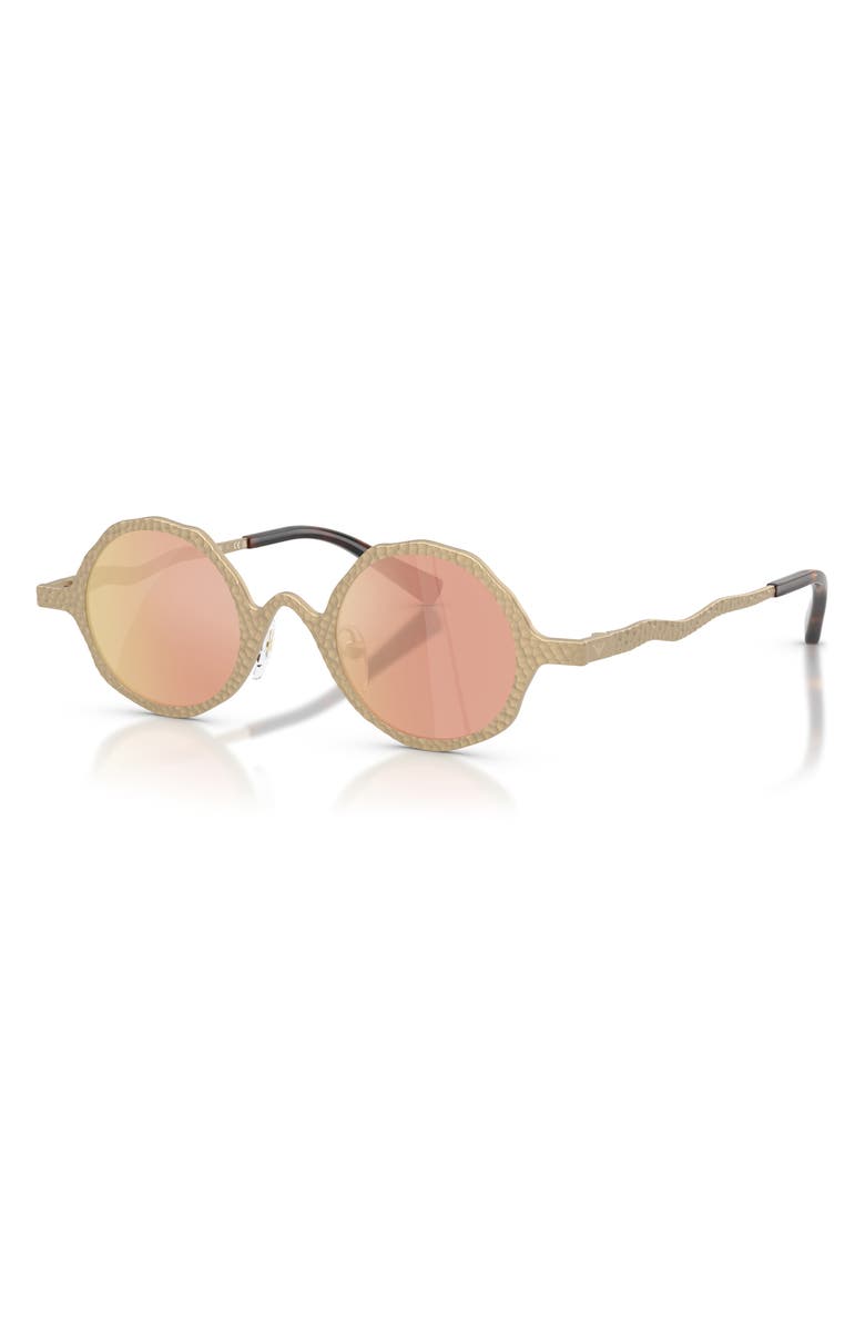 Emporio Armani 41mm Round Sunglasses, Alternate, color, Pale Gold / Brown Rose Gold