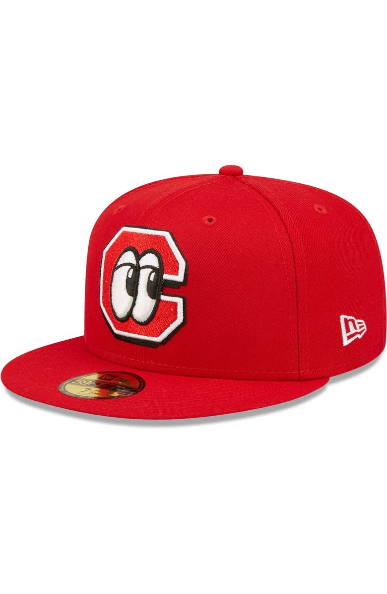 New Era Men's New Era Red Chattanooga Lookouts Authentic Collection Team Home 59FIFTY Fitted Hat, Alternate, color, 